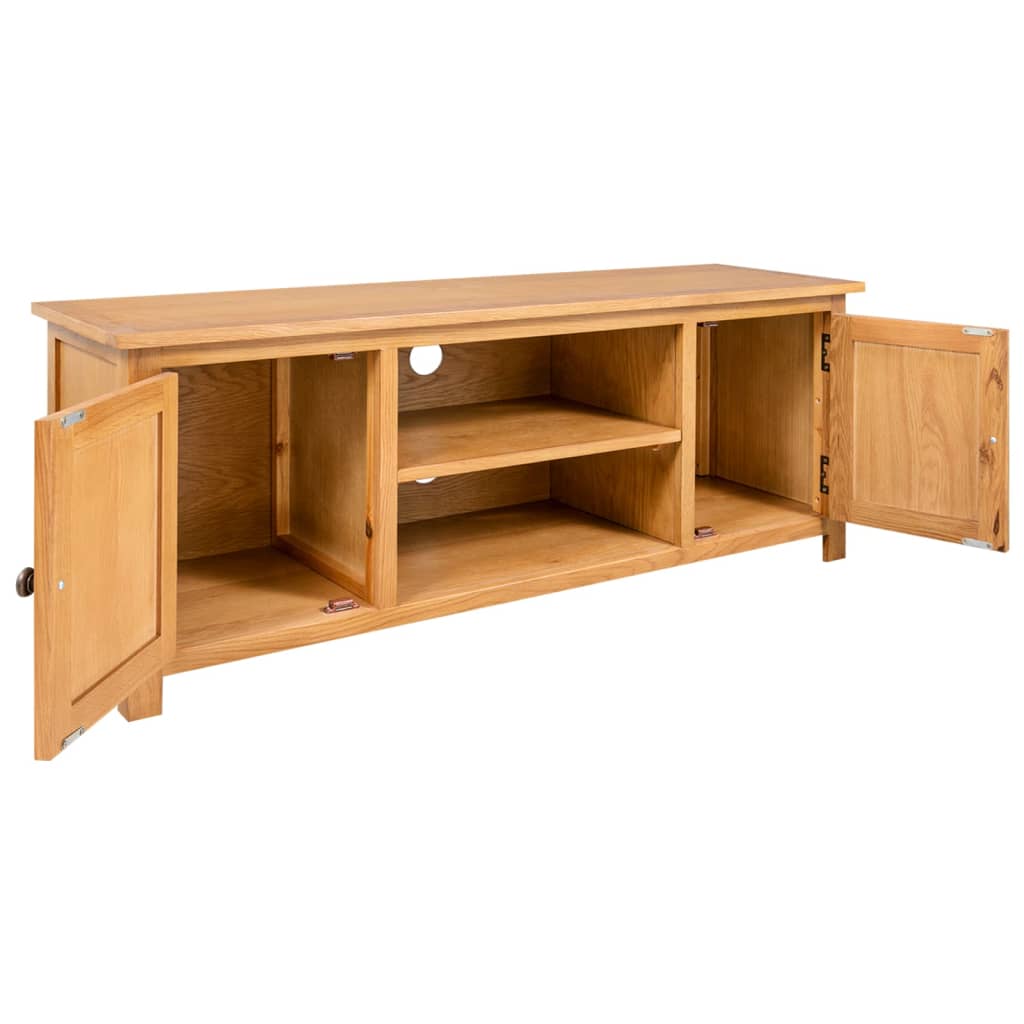 Tv-meubel 110x35x44 cm massief eikenhout – afbeelding 2