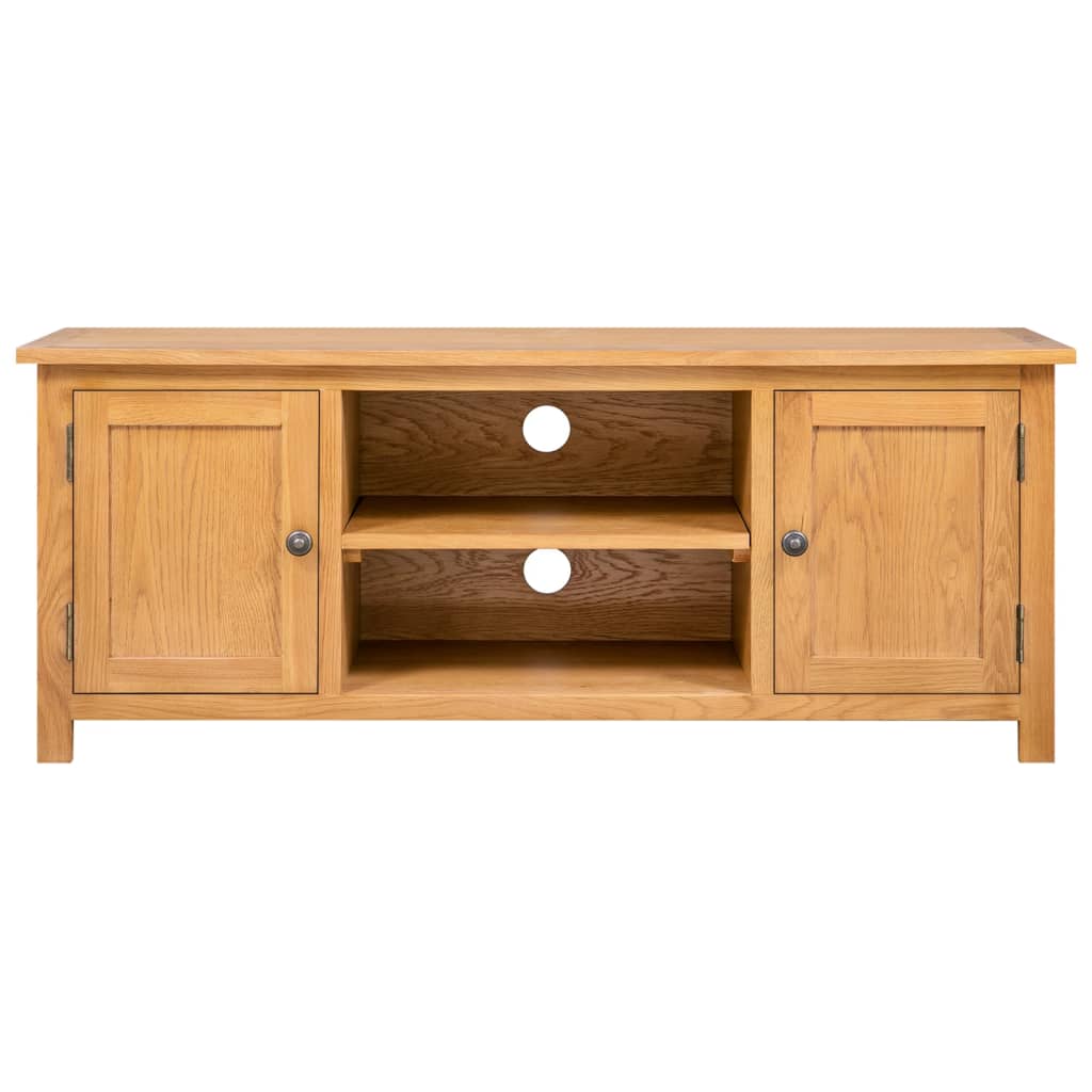 Tv-meubel 110x35x44 cm massief eikenhout – afbeelding 3