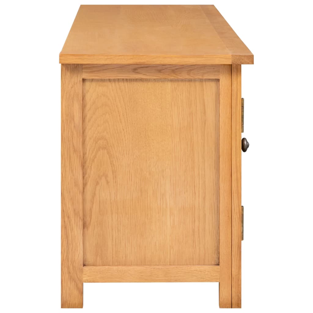 Tv-meubel 110x35x44 cm massief eikenhout – afbeelding 4