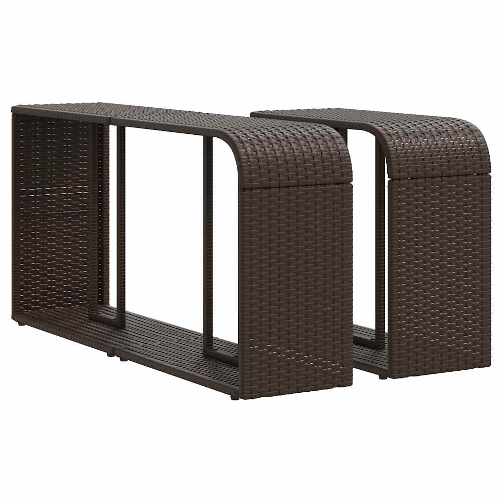 11-delige tuinbankset met kussens, bruin polyrotan – afbeelding 8