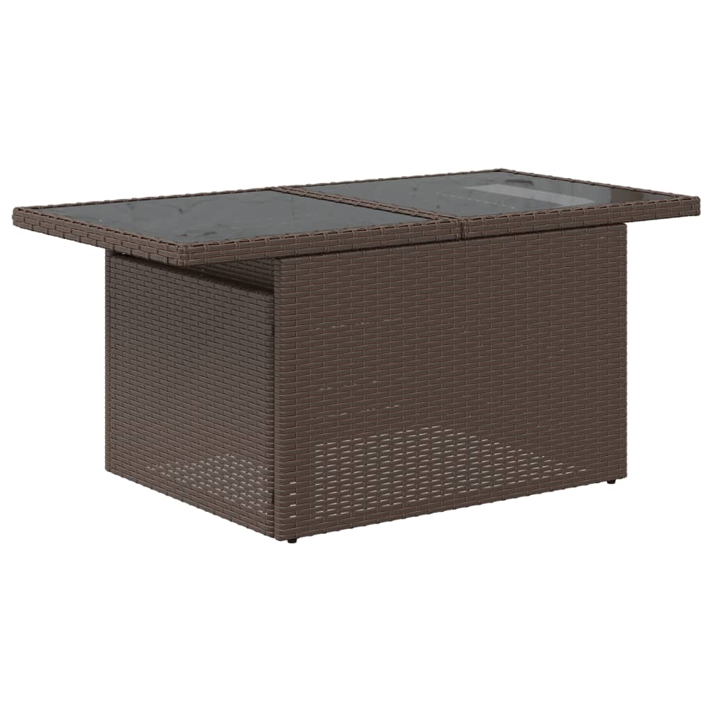 8-delige tuinbankset met kussens, bruin polyrotan – afbeelding 5