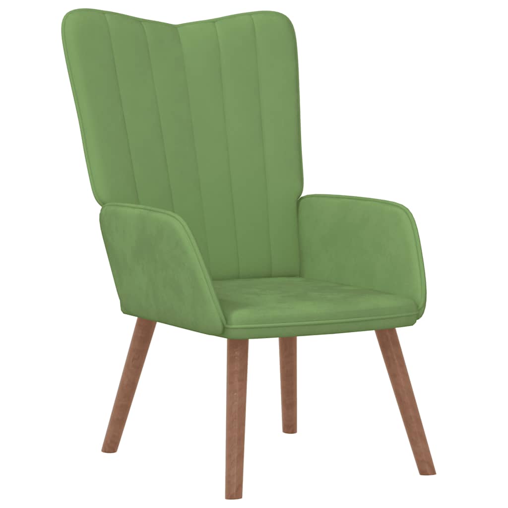 Relaxstoel fluweel lichtgroen – afbeelding 2