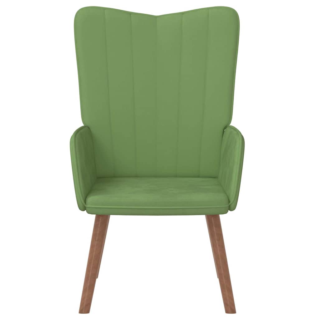 Relaxstoel fluweel lichtgroen – afbeelding 3
