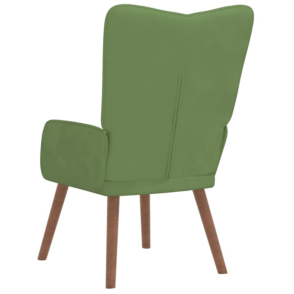 Relaxstoel fluweel lichtgroen – afbeelding 5