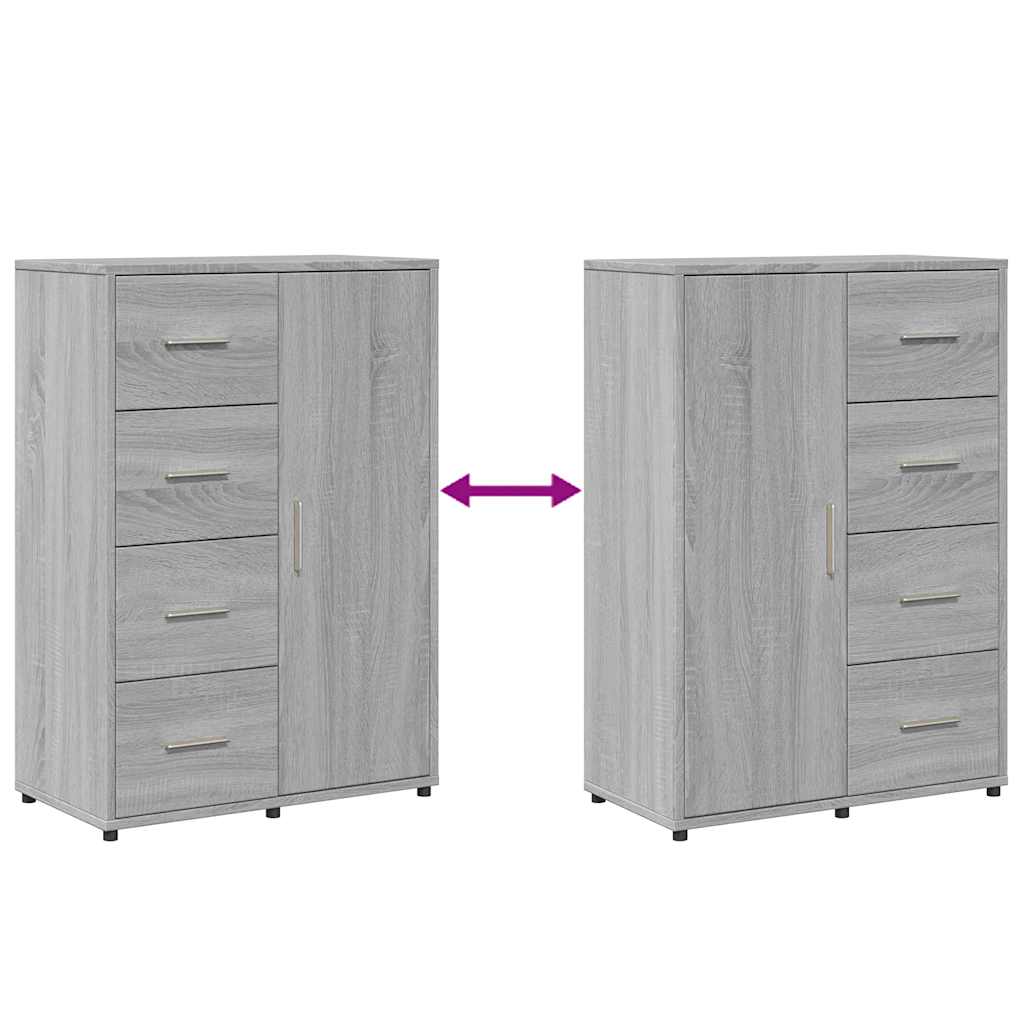 Dressoirs 2 st 60x31x84 cm bewerkt hout grijs sonoma eikenkleur – afbeelding 8