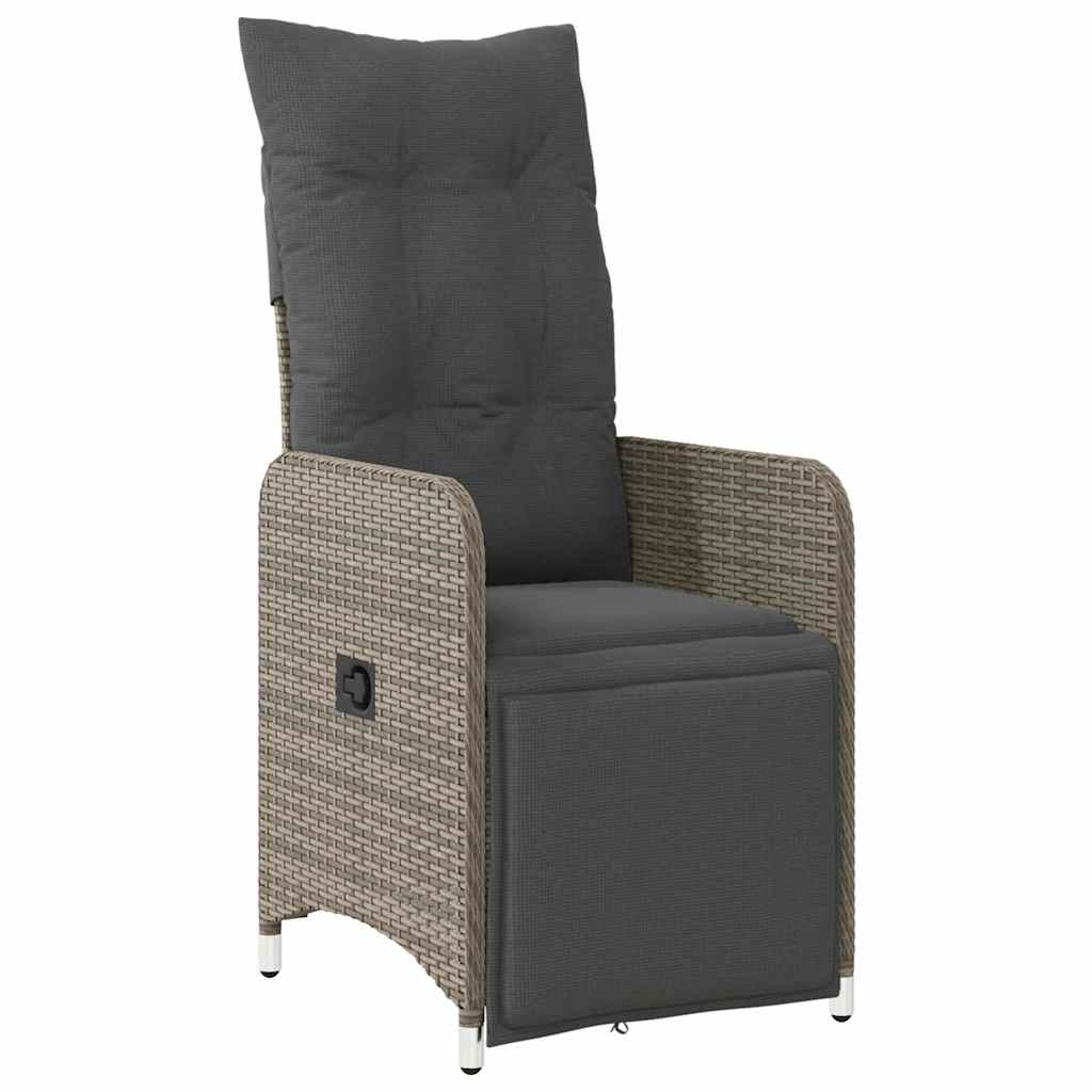 3-delige Bistroset met kussens poly rattan grijs – afbeelding 3