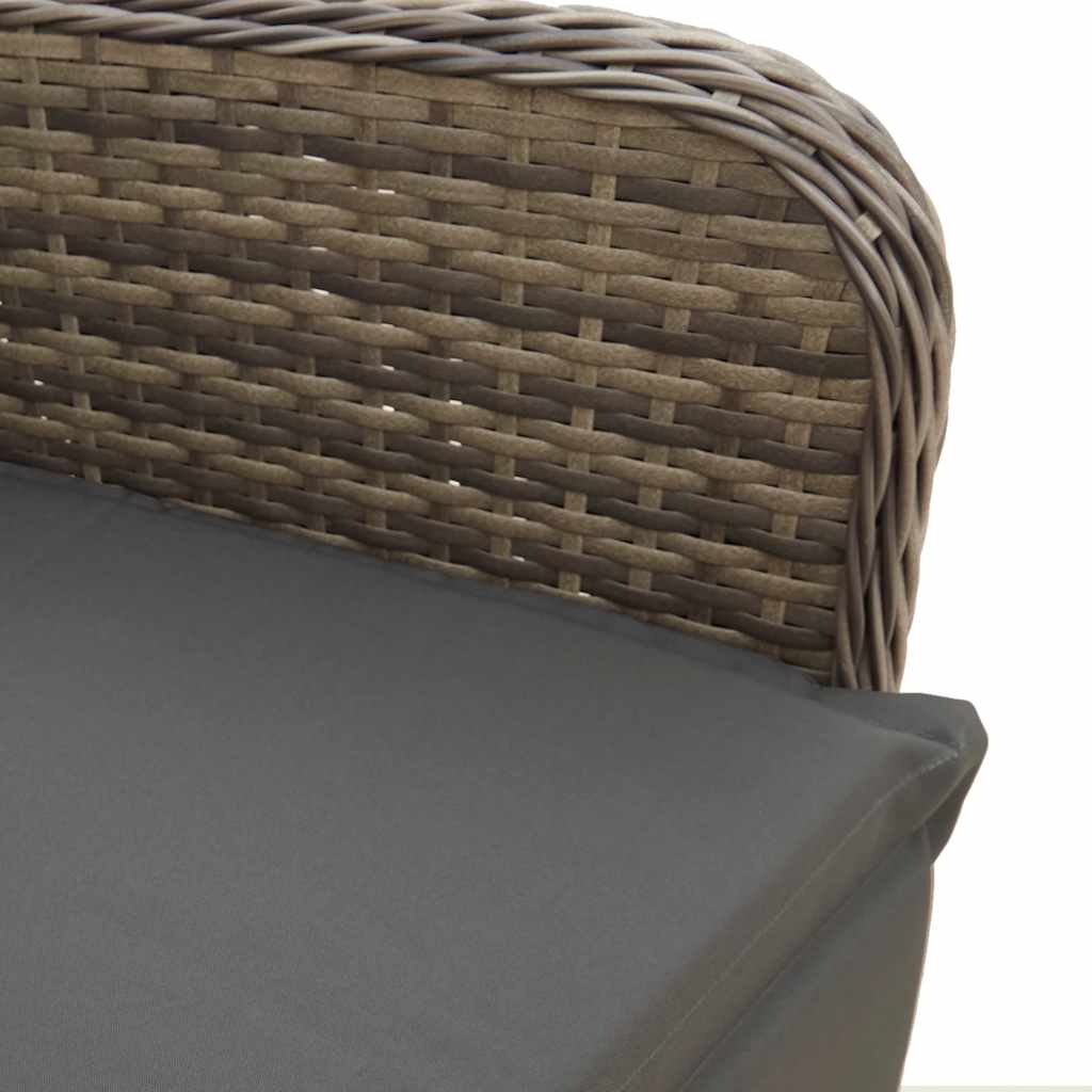 3-delige Bistroset met kussens poly rattan grijs – afbeelding 5