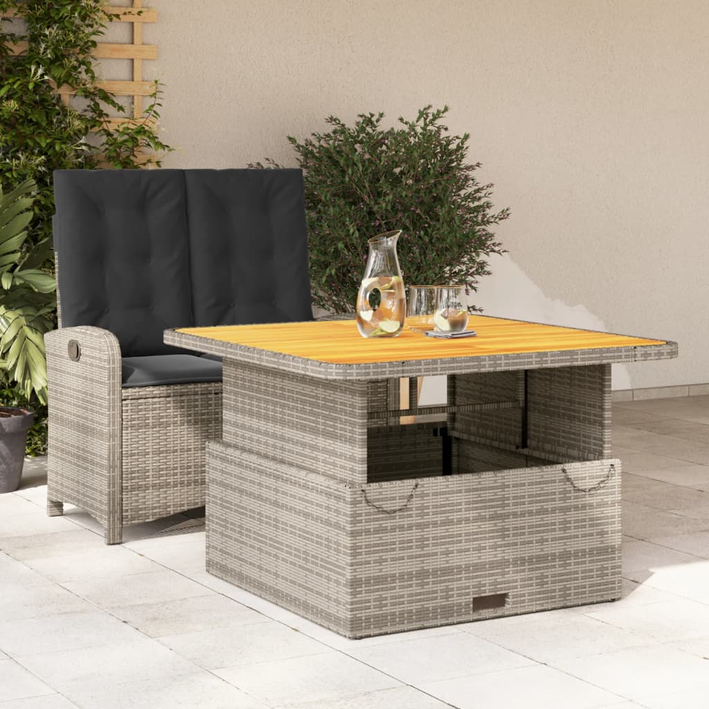 2-delige Tuinset met kussens poly rattan grijs – afbeelding 1