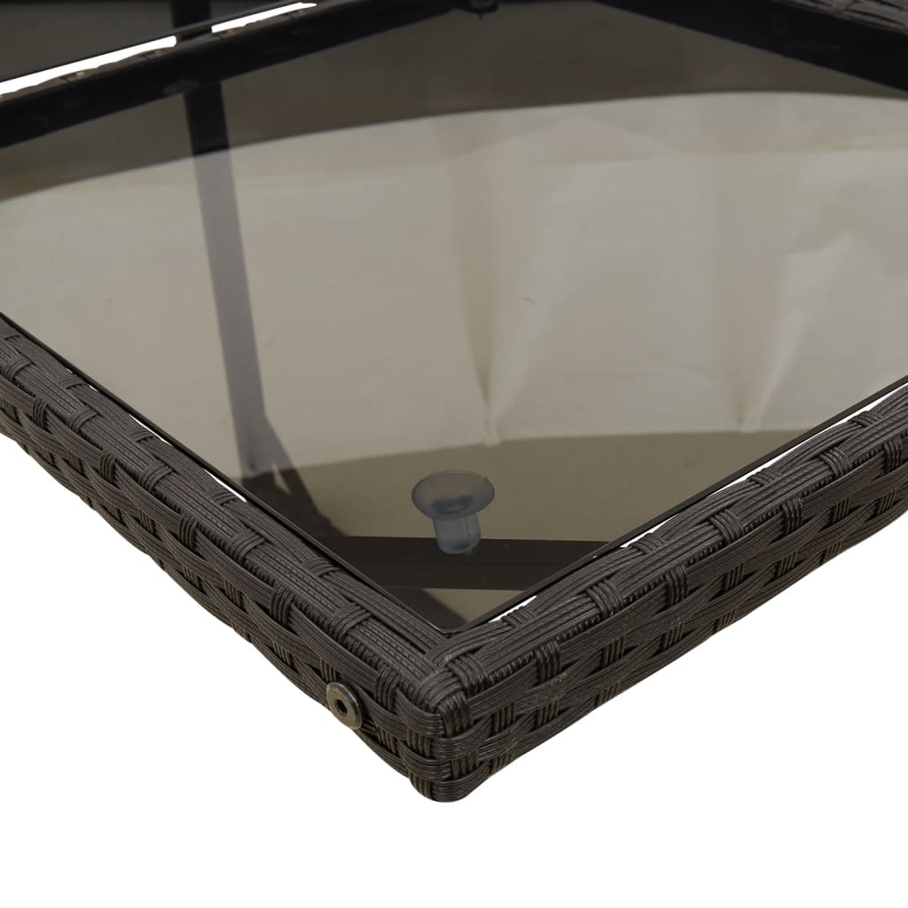 7-delige Tuinset met kussens poly rattan zwart – afbeelding 7