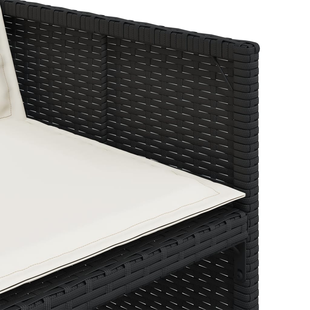 7-delige Tuinset met kussens poly rattan zwart – afbeelding 8