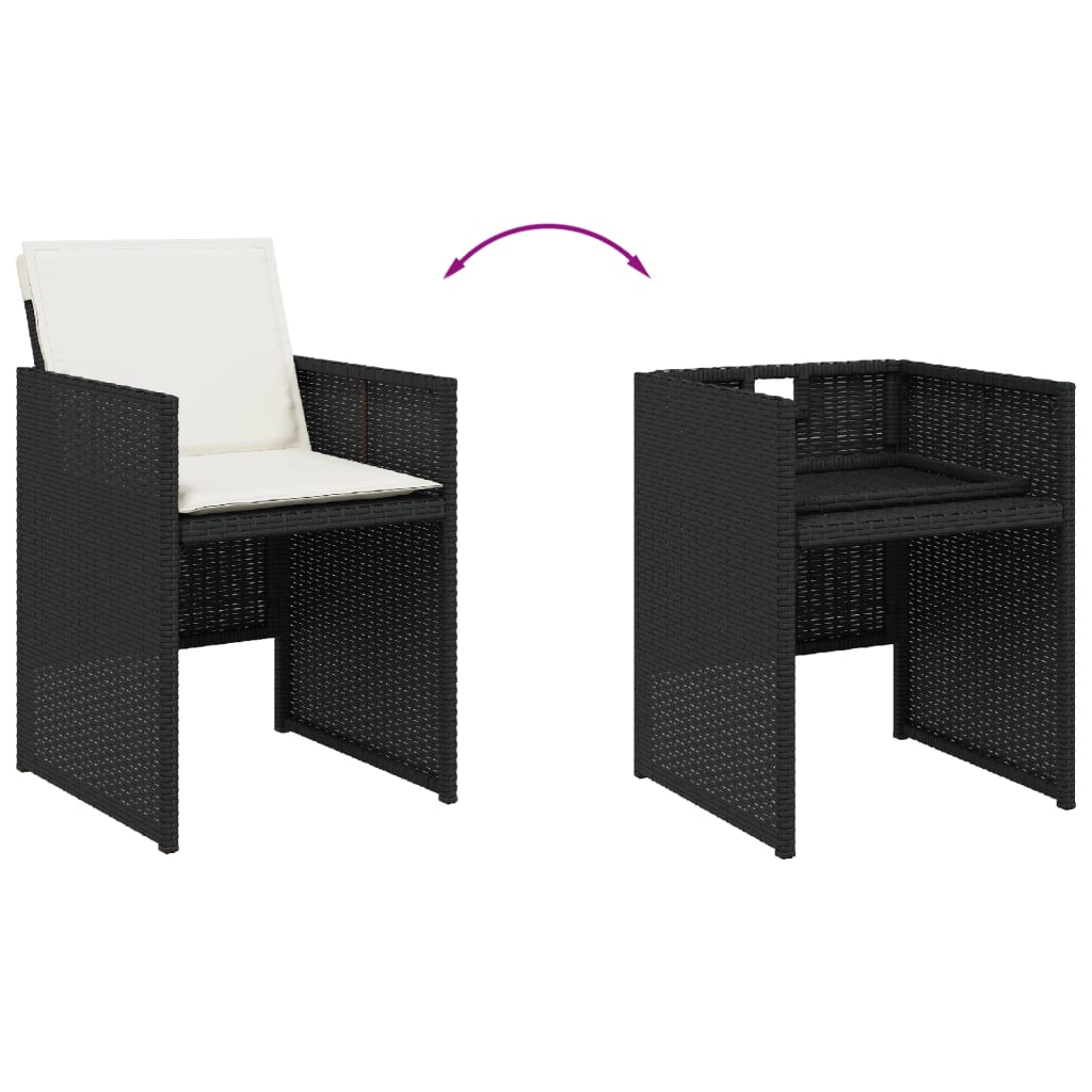 9-delige Tuinset poly rattan zwart – afbeelding 6