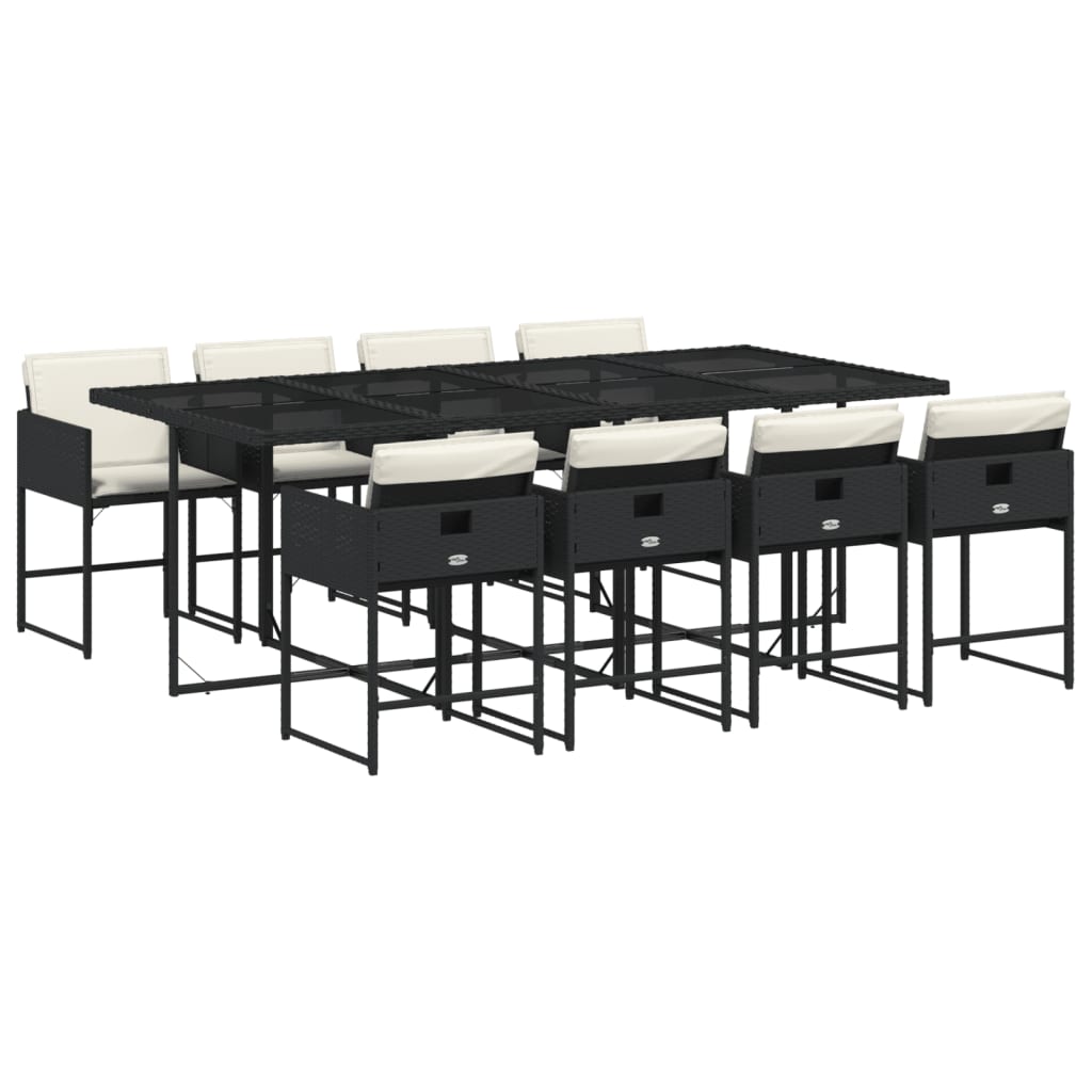 9-delige Tuinset poly rattan zwart – afbeelding 2
