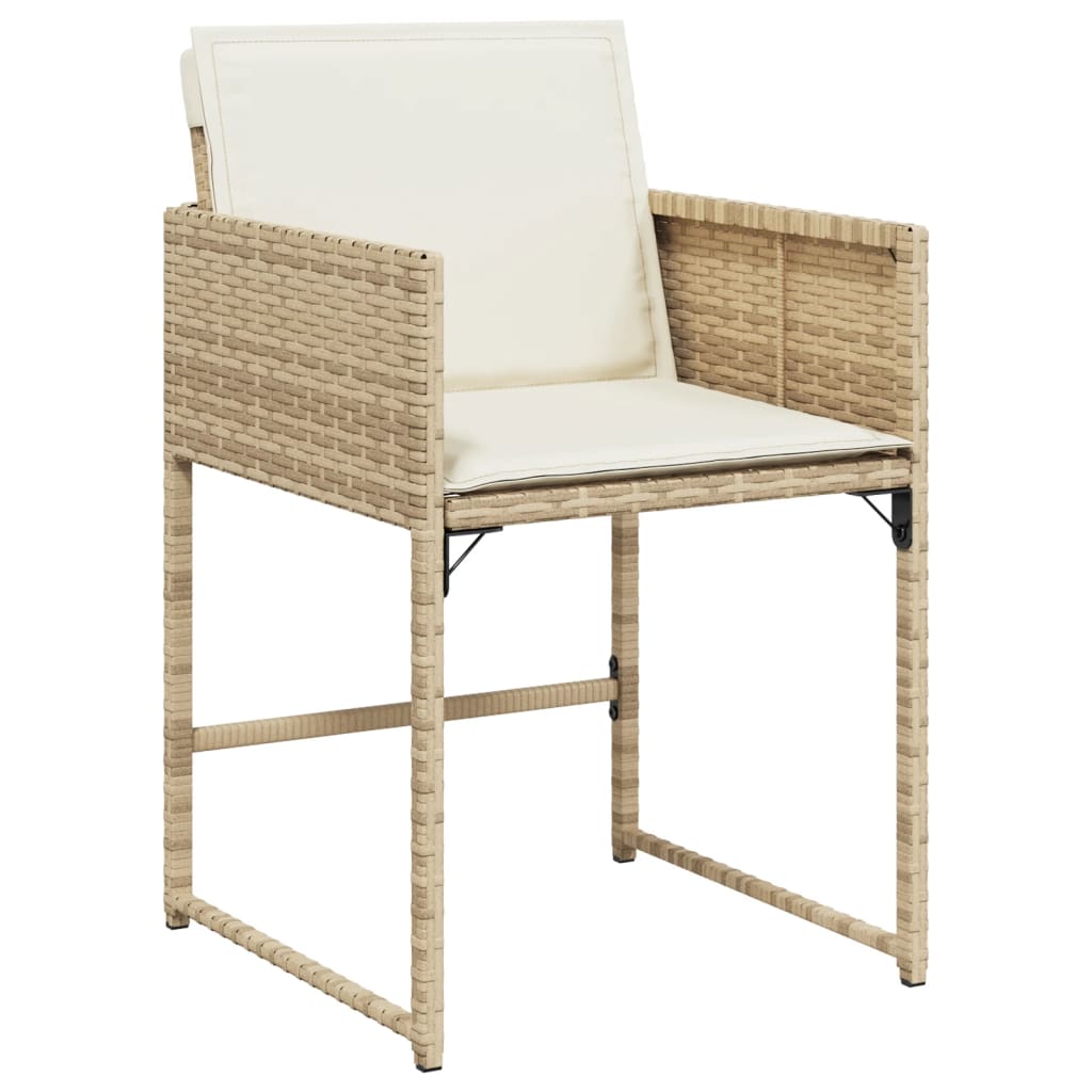 11-delige Tuinset met kussens poly rattan beige – afbeelding 3