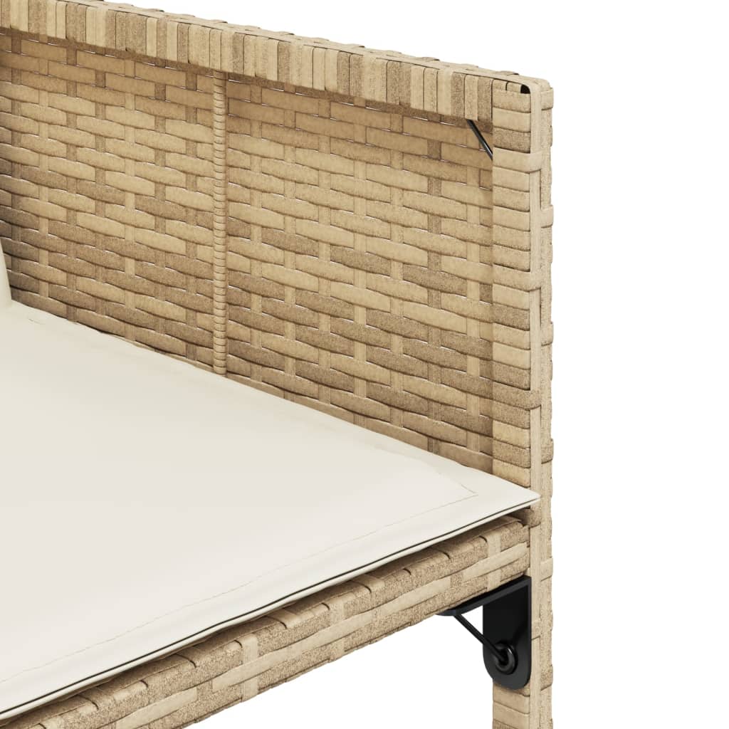 11-delige Tuinset met kussens poly rattan beige – afbeelding 6