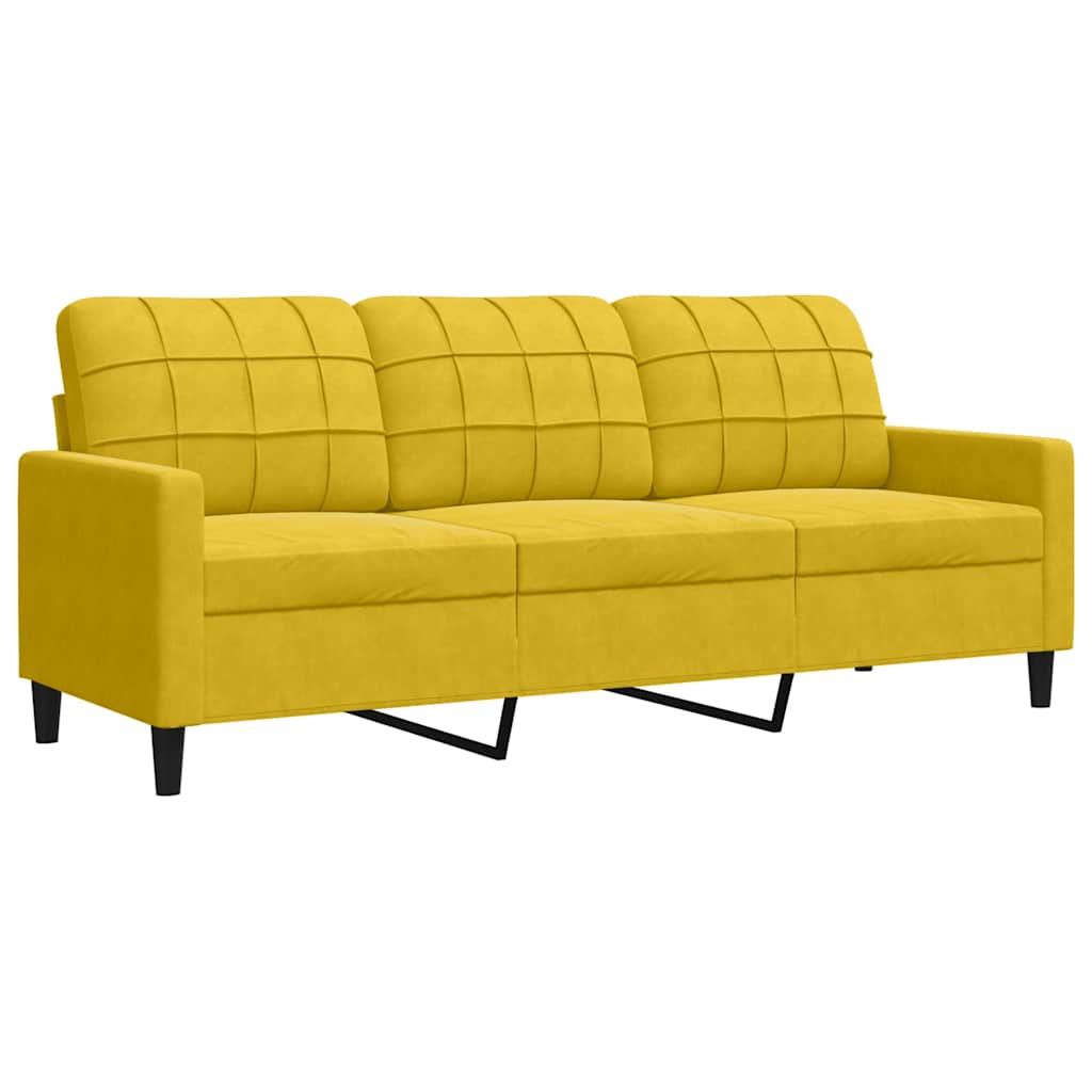 4-delige Loungeset met kussens en bolsters fluweel geel – afbeelding 4