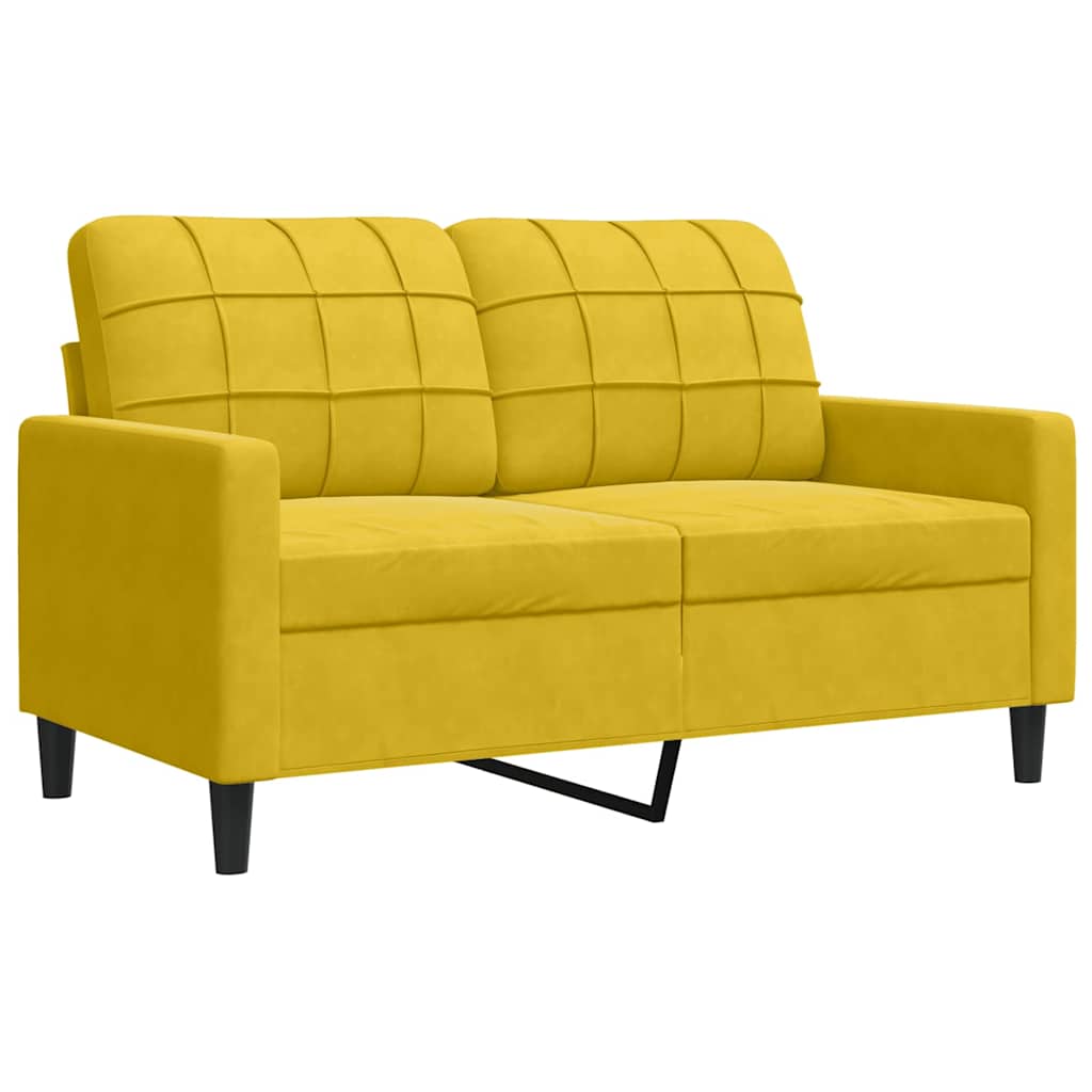 4-delige Loungeset met kussens en bolsters fluweel geel – afbeelding 5