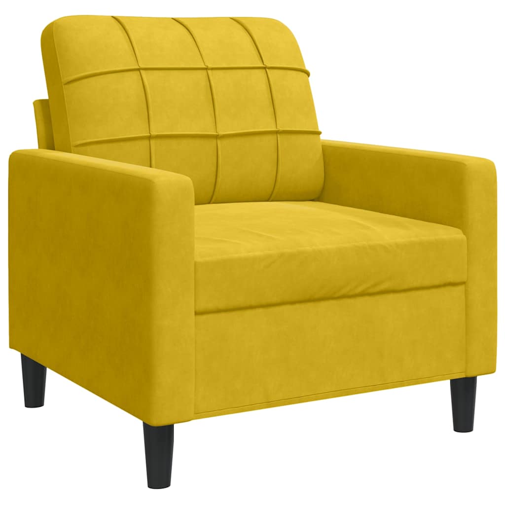4-delige Loungeset met kussens en bolsters fluweel geel – afbeelding 6