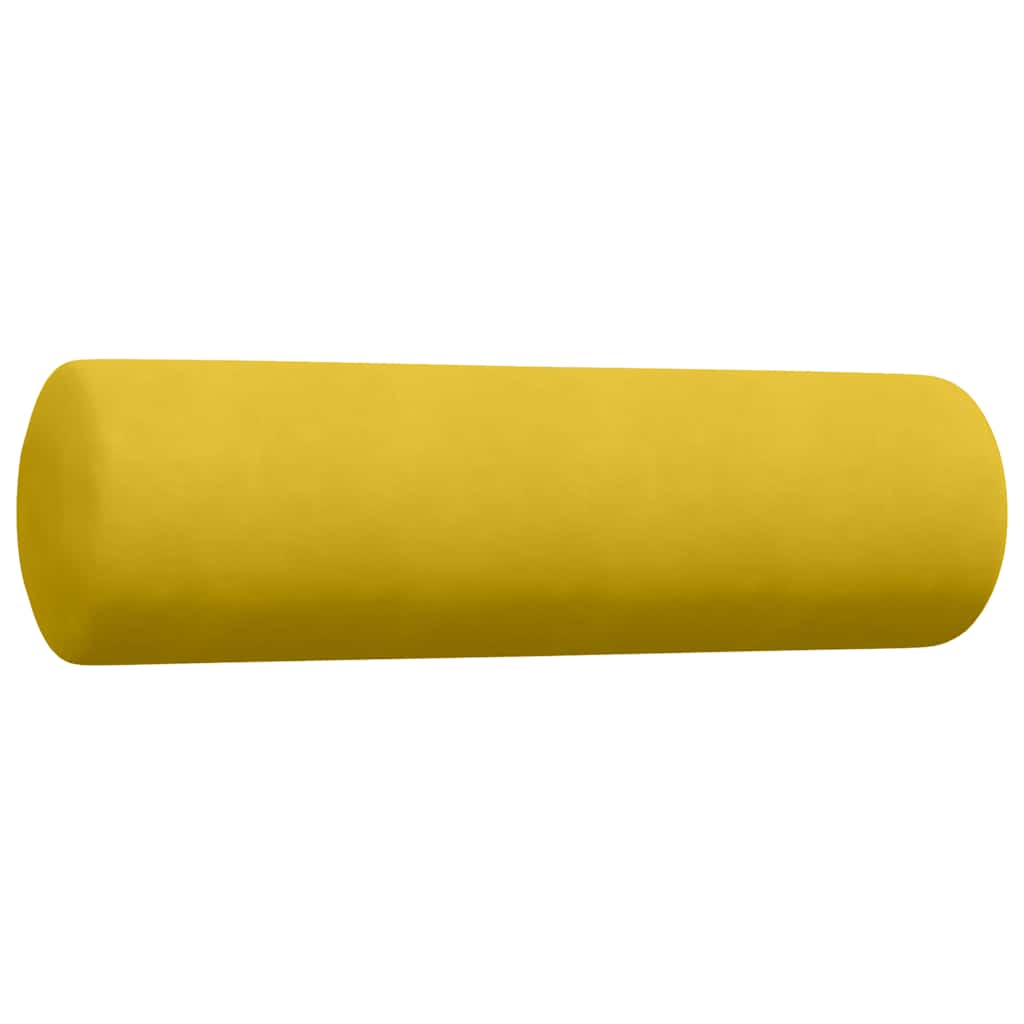 4-delige Loungeset met kussens en bolsters fluweel geel – afbeelding 8