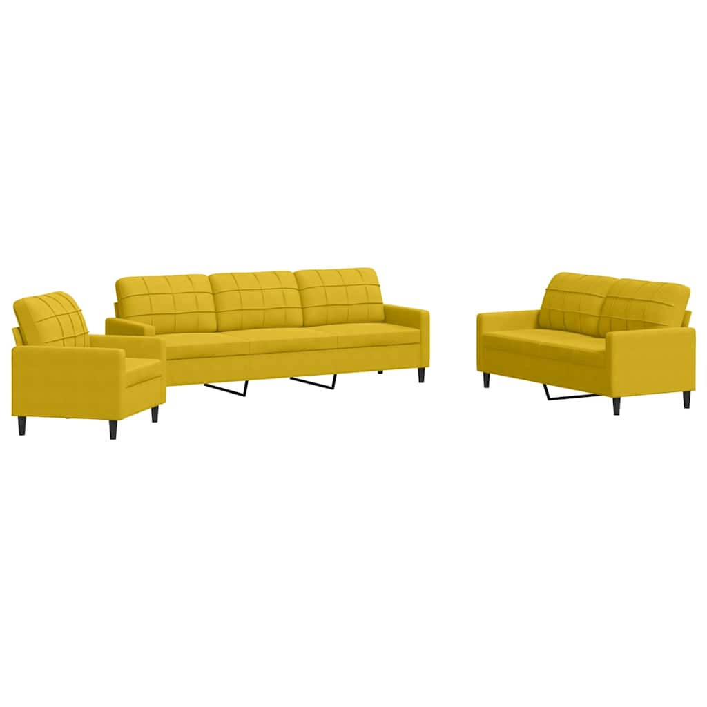 4-delige Loungeset met kussens fluweel geel – afbeelding 2