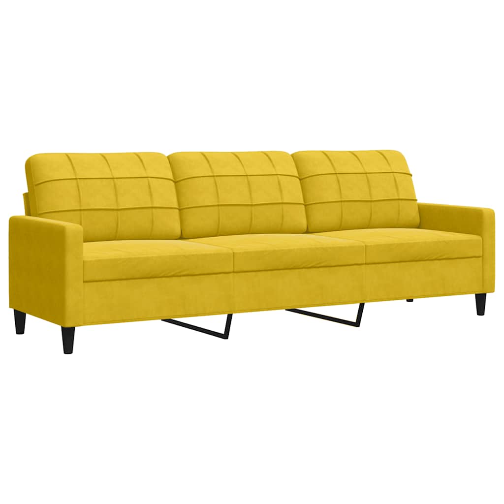 4-delige Loungeset met kussens fluweel geel – afbeelding 4