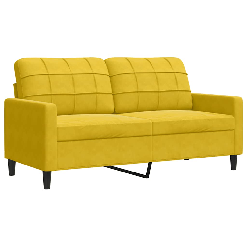 4-delige Loungeset met kussens fluweel geel – afbeelding 5