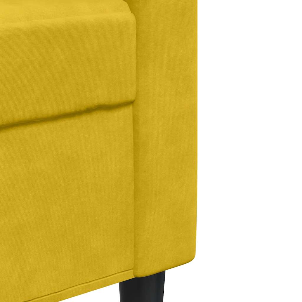 4-delige Loungeset met kussens fluweel geel – afbeelding 8