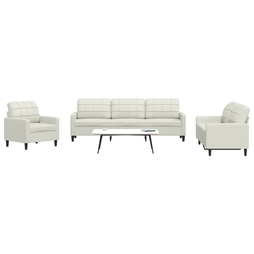 4-delige Loungeset met kussens fluweel crèmekleurig – afbeelding 1