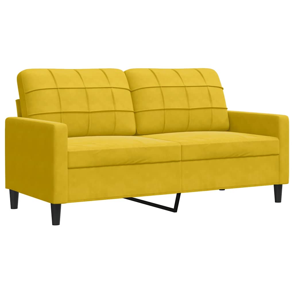 4-delige Loungeset met kussens en bolsters fluweel geel – afbeelding 5