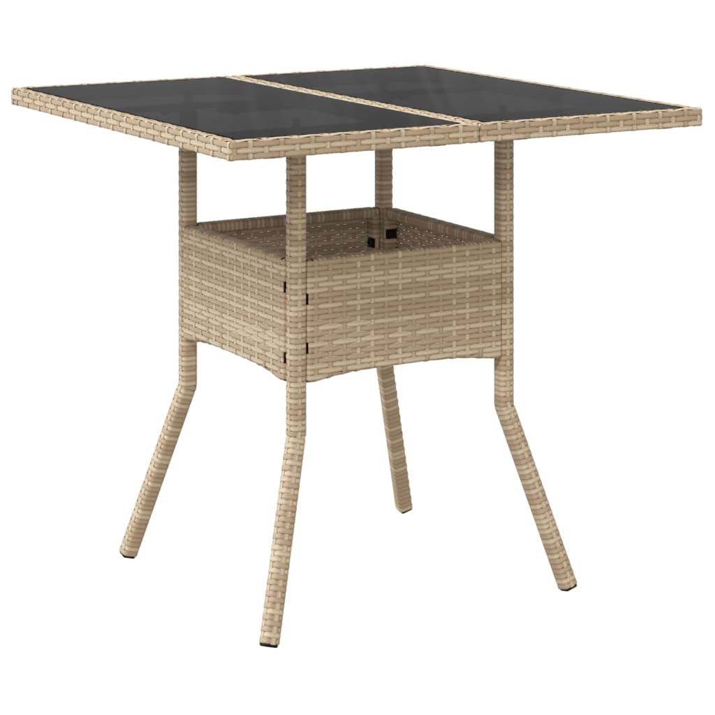 3-delige Tuinset met kussens poly rattan en glas beige – afbeelding 4