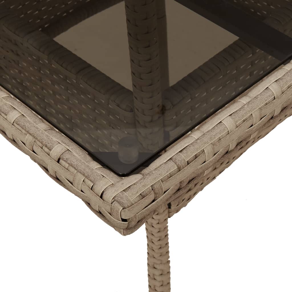 5-delige Tuinset met kussens poly rattan en glas beige – afbeelding 6