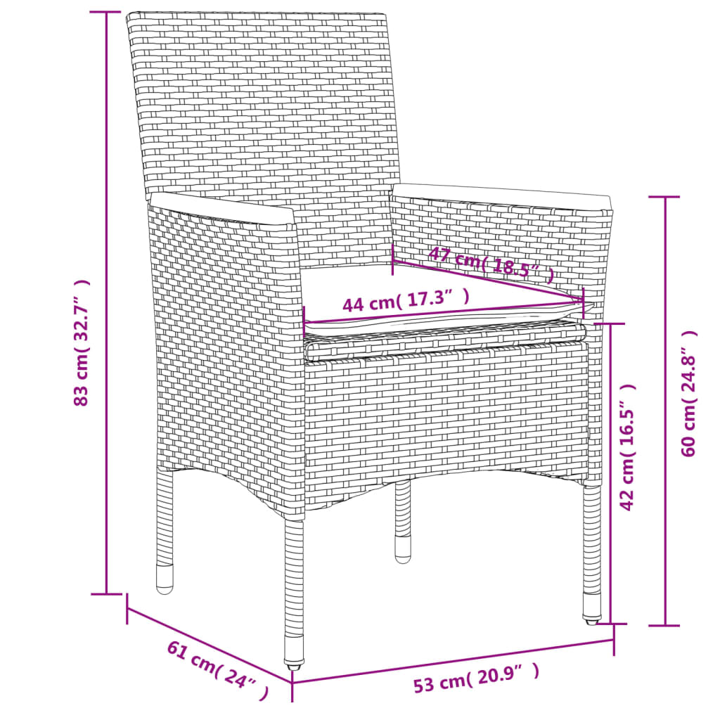 5-delige Tuinset met kussens poly rattan en glas beige – afbeelding 8