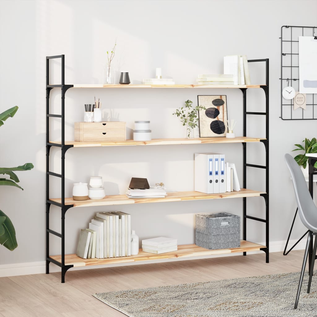 Wandschappen 4 st zwevend 160x30x2 cm onbehandeld acaciahout