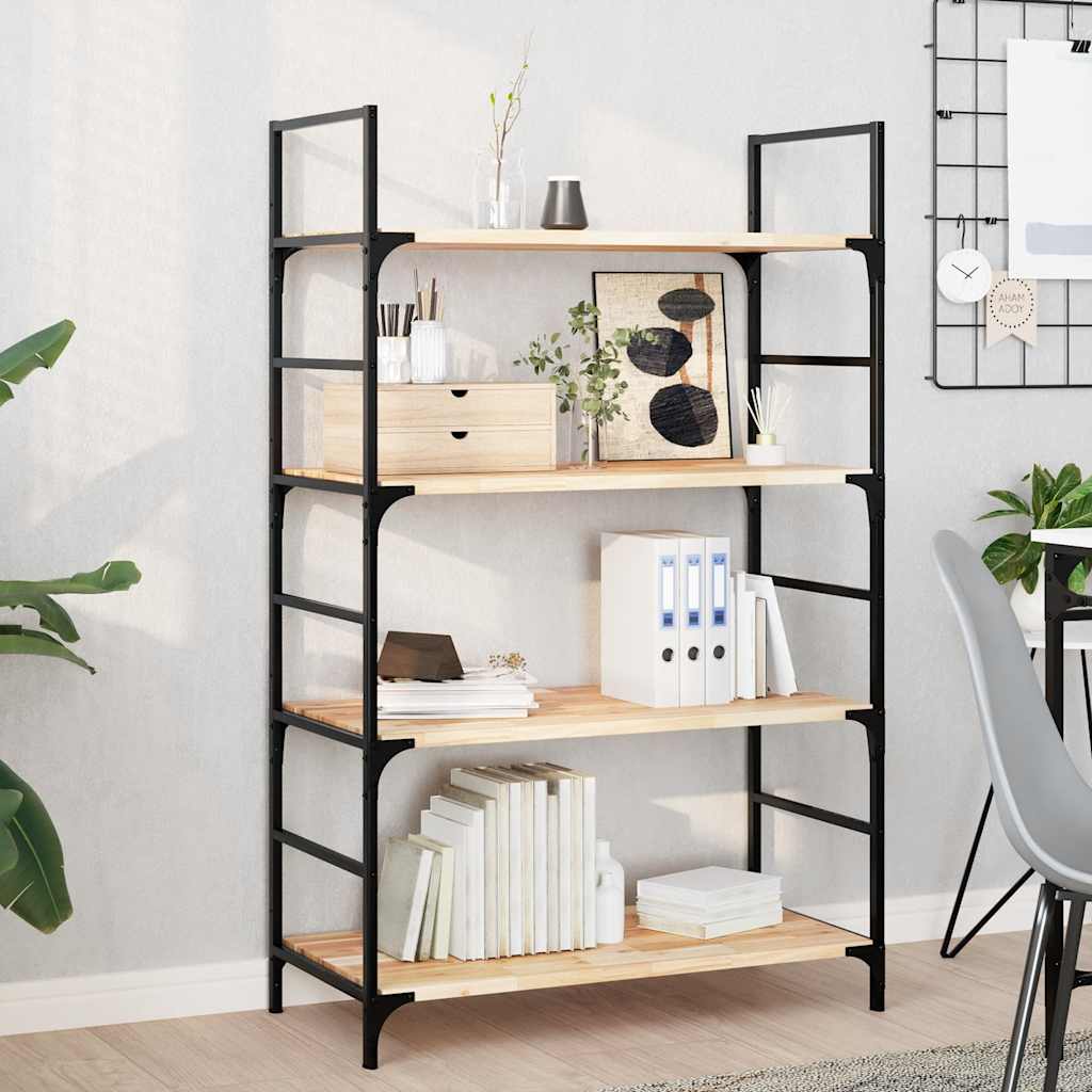 Wandschappen 4 st zwevend 80x40x2 cm onbehandeld acaciahout – afbeelding 1