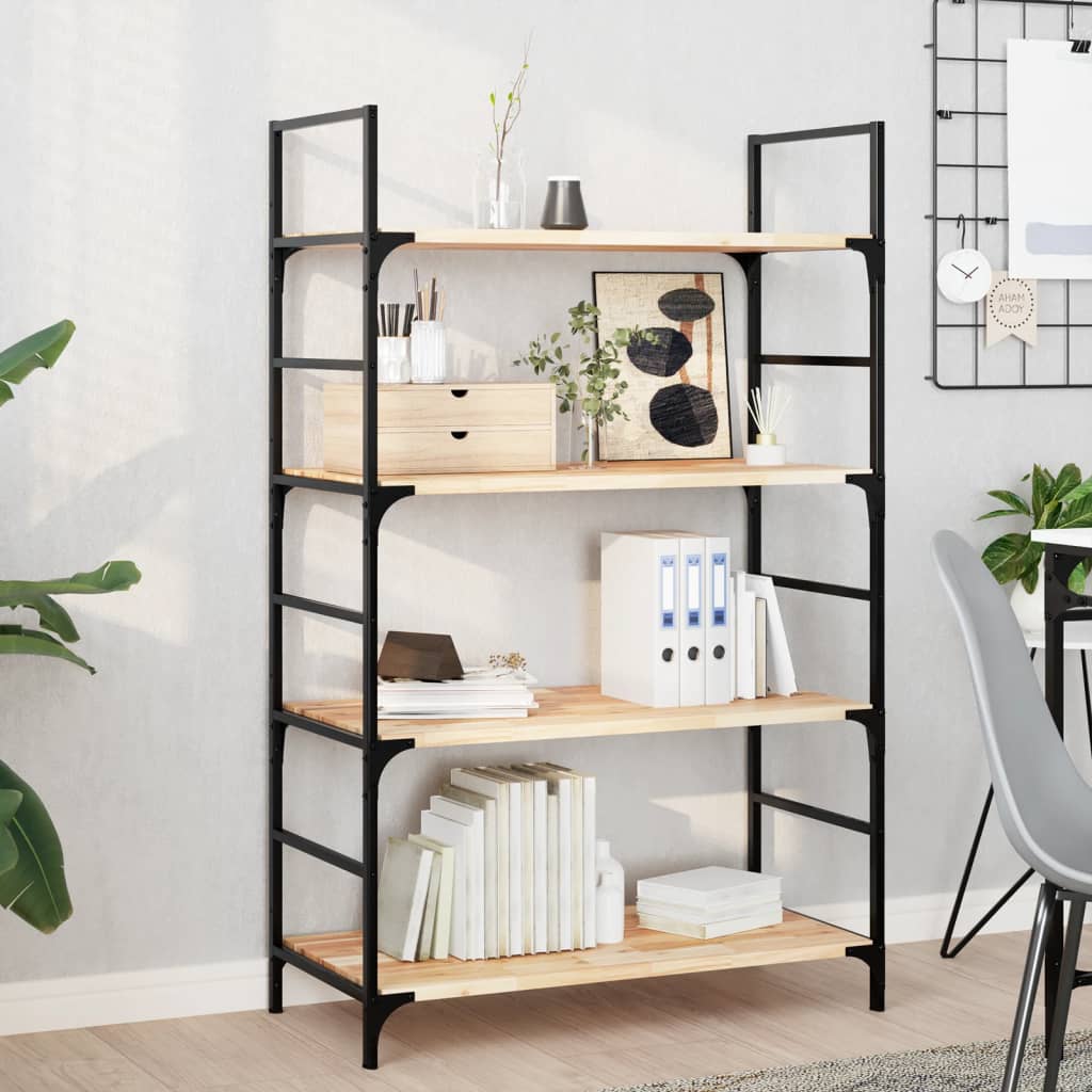 Wandschappen 4 st zwevend 100x40x2 cm onbehandeld acaciahout