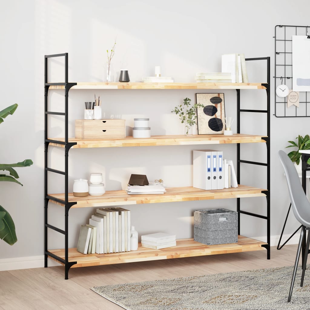 Wandschap zwevend 160x40x4 cm onbehandeld massief acaciahout – afbeelding 1