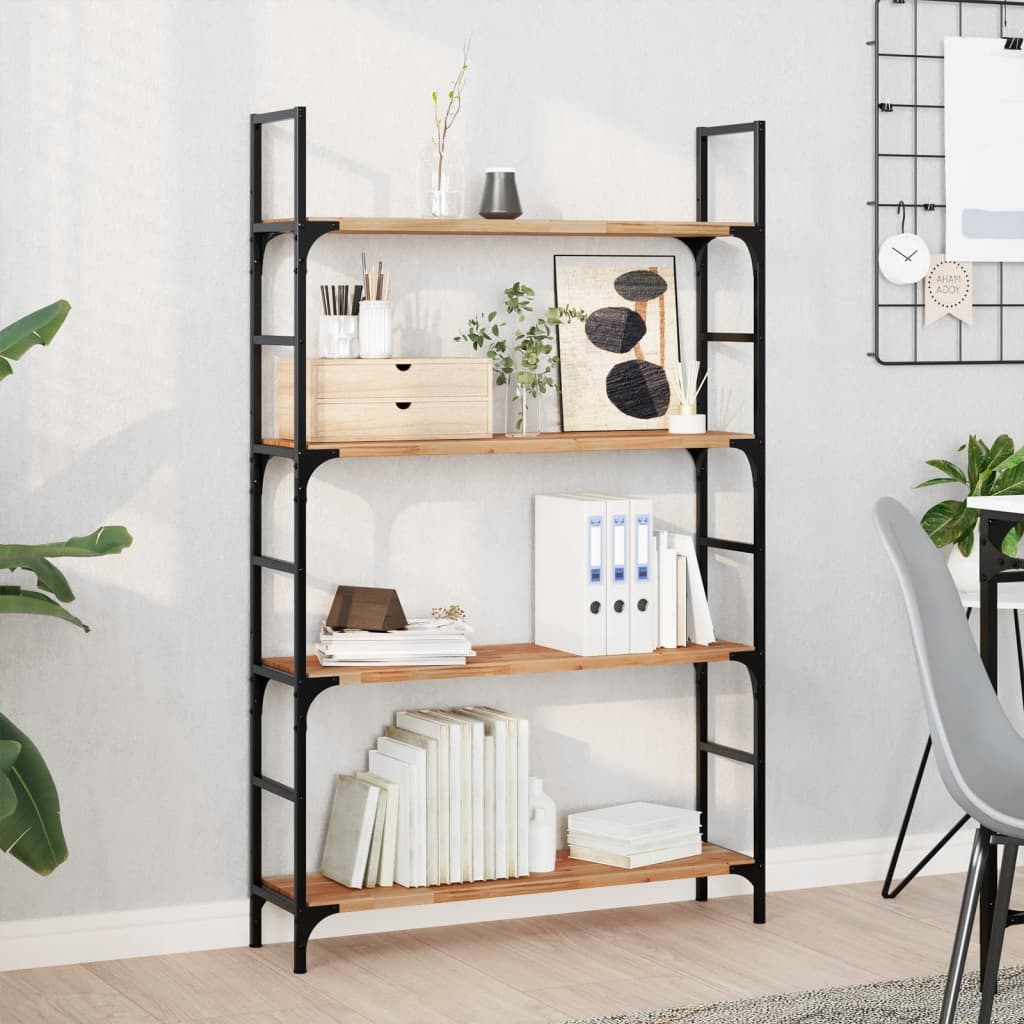 Wandschappen 2 st zwevend olieafwerking 100x20x2 cm acaciahout – afbeelding 1