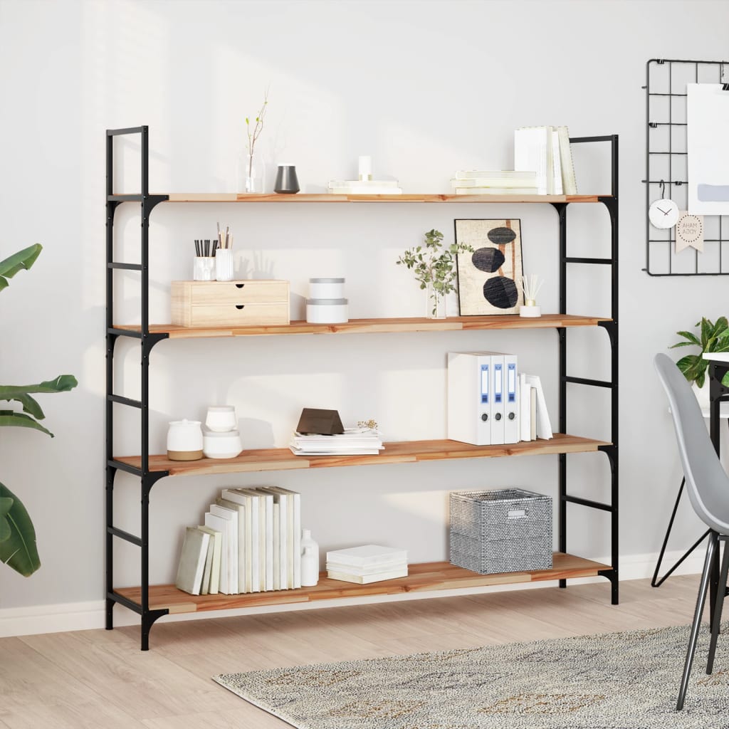 Wandschappen 4 st zwevend olieafwerking 160x30x2 cm acaciahout