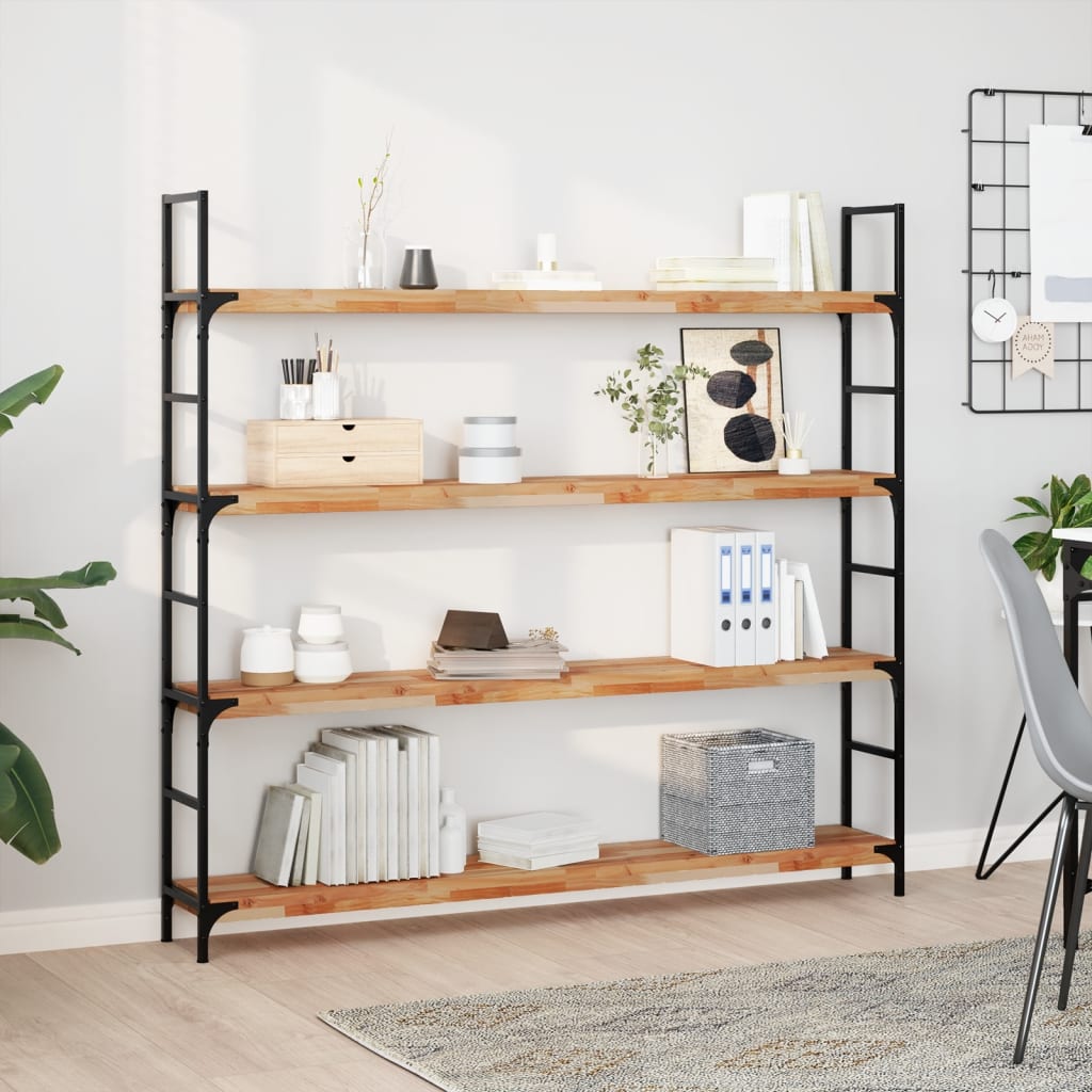 Wandschappen 3 st zwevend olieafwerking 160x20x4 cm acaciahout