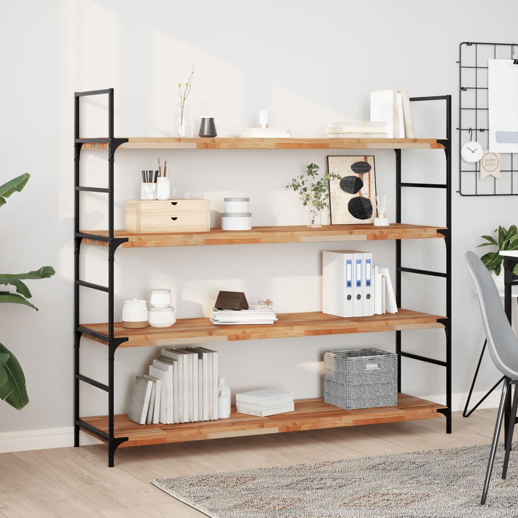 Wandschappen 2 st zwevend olieafwerking 120x40x4 cm acaciahout – afbeelding 1