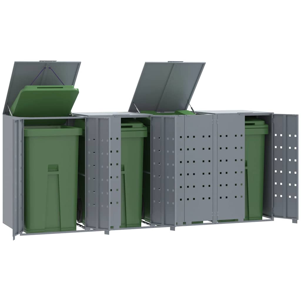 Containerberging voor 4 containers 276x79x117 cm staal grijs – afbeelding 1