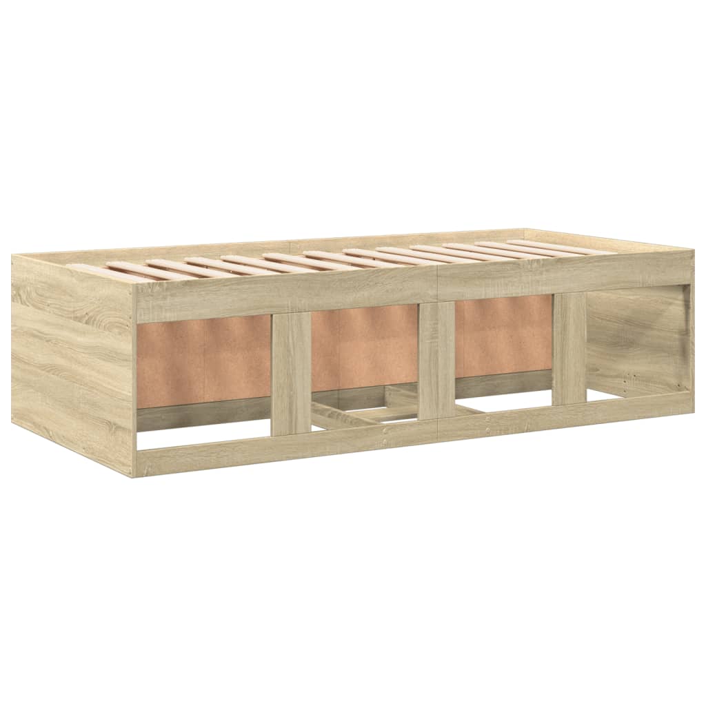 Slaapbank met lades zonder matras 100x200cm sonoma eikenkleurig – afbeelding 6