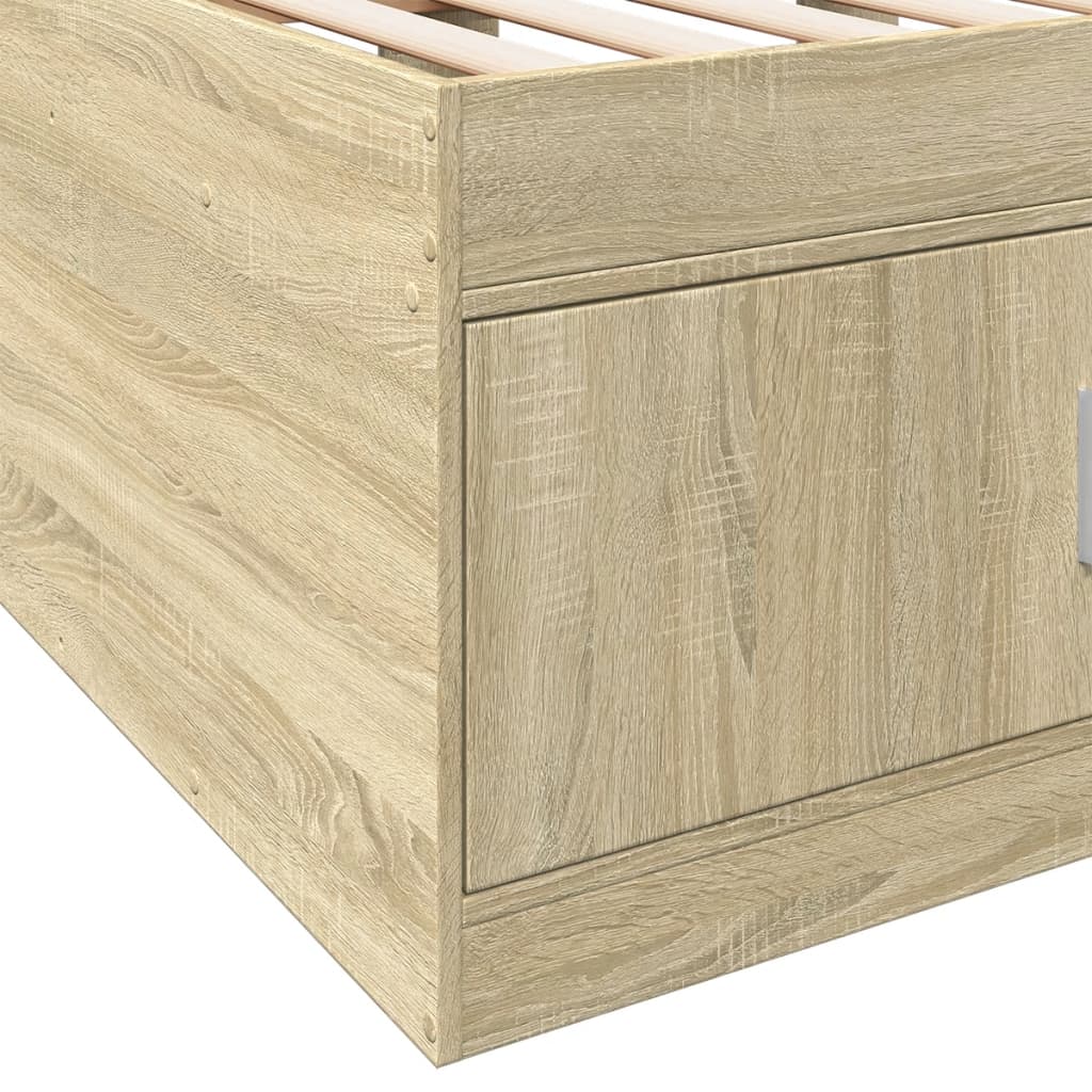 Slaapbank met lades zonder matras 100x200cm sonoma eikenkleurig – afbeelding 8