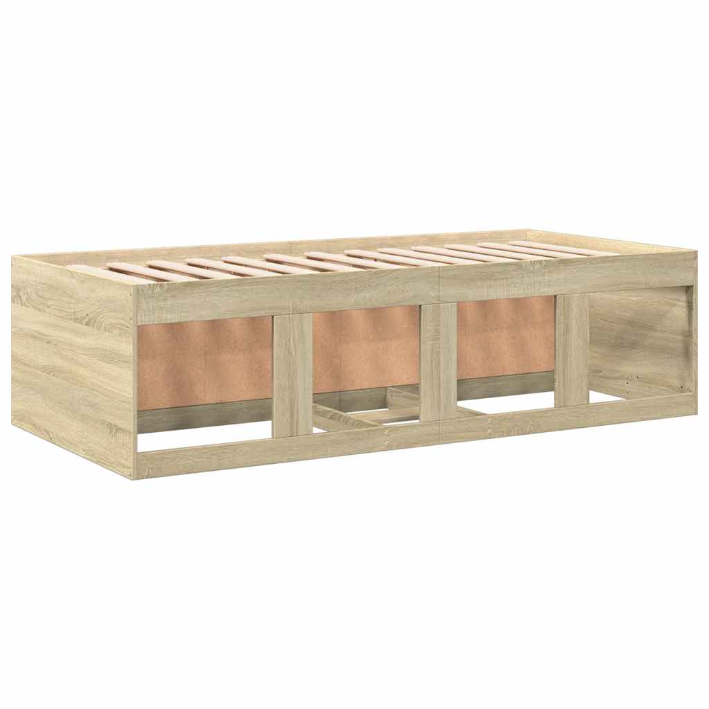 Slaapbank met lades zonder matras 90x190 cm sonoma eikenkleurig – afbeelding 6