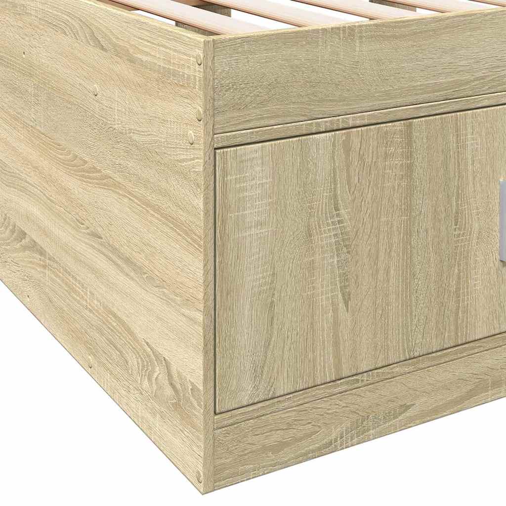 Slaapbank met lades zonder matras 90x190 cm sonoma eikenkleurig – afbeelding 8