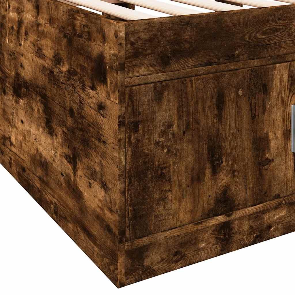 Slaapbank met lades zonder matras 90x190 cm gerookt eikenkleur – afbeelding 8