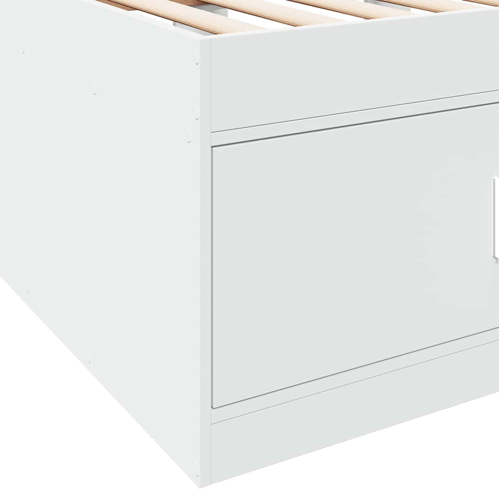 Slaapbank met lades zonder matras 75x190 cm wit – afbeelding 8