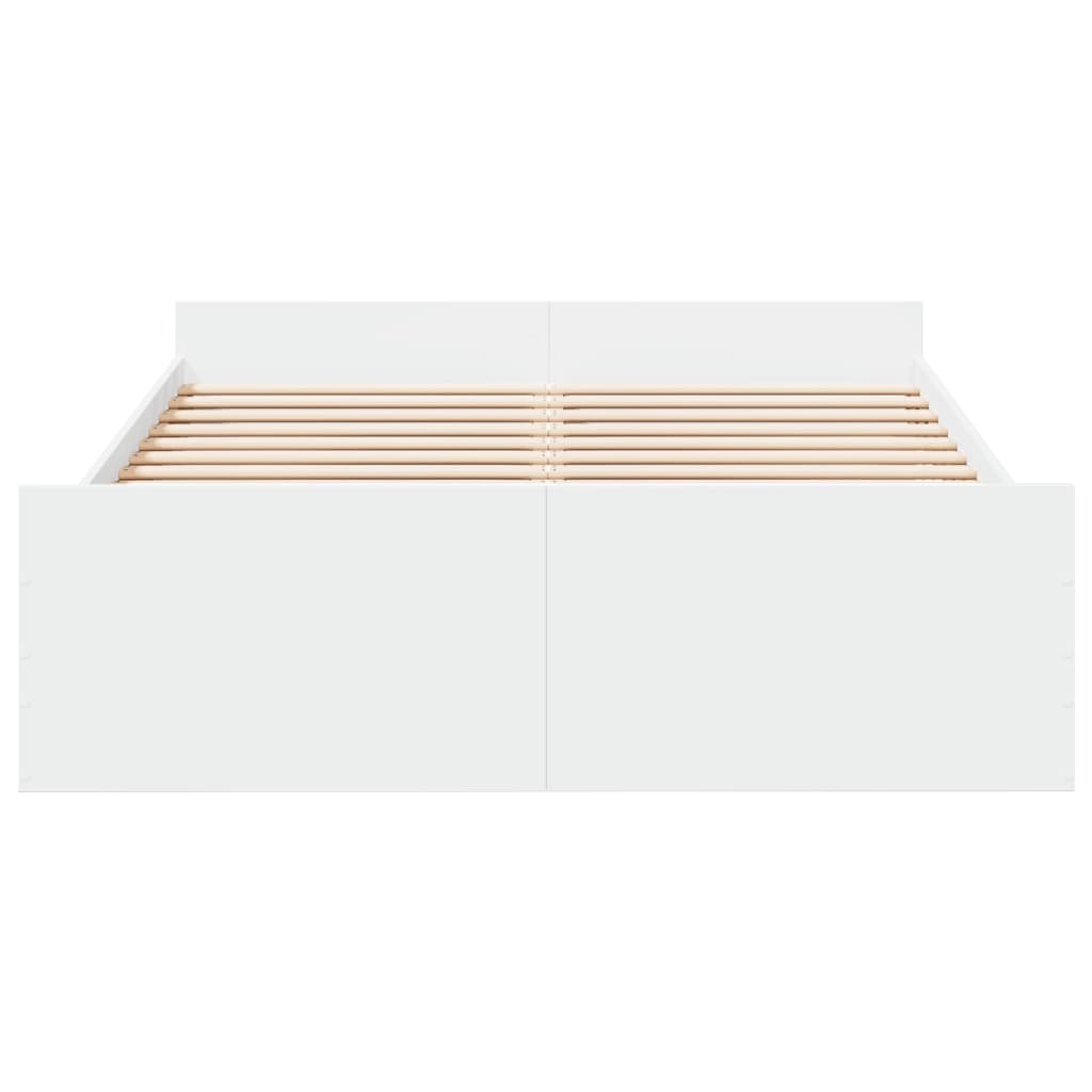 Bedframe met lades bewerkt hout wit 120x200 cm – afbeelding 4