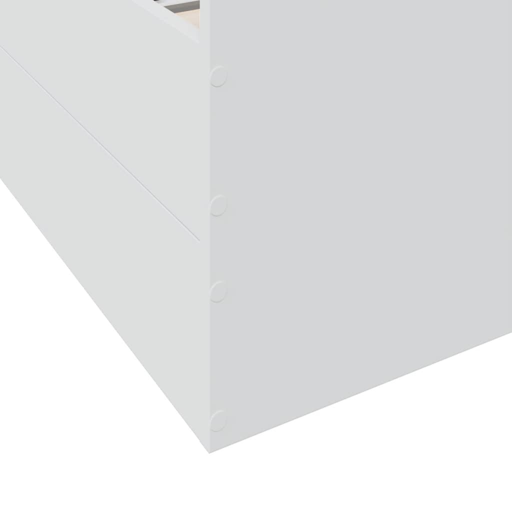Bedframe met lades bewerkt hout wit 140x190 cm – afbeelding 8