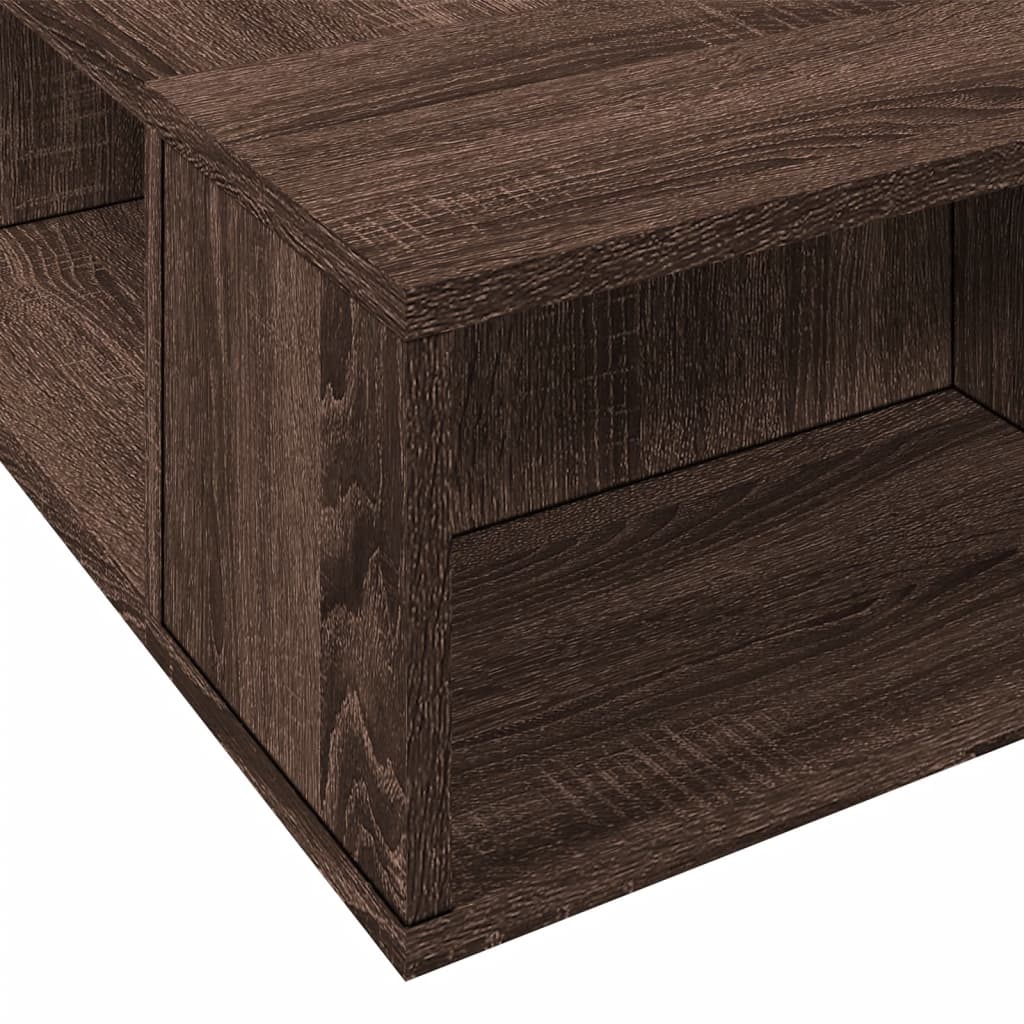 Bedframe bewerkt hout bruin eikenkleur 140x190 cm – afbeelding 7