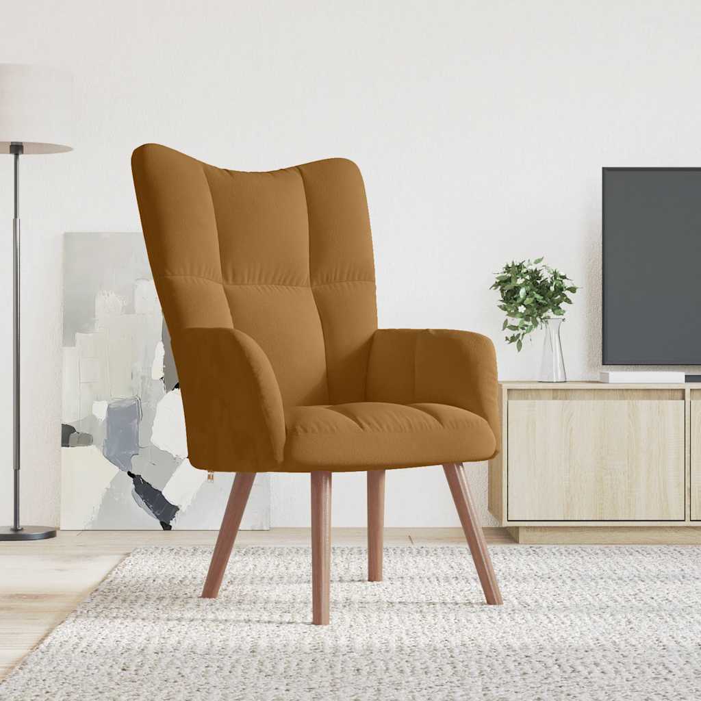 Relaxstoel fluweel bruin